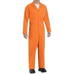Red Kap Twill Action Back Coverall with Chest Pockets Mens 56 Regular Orange